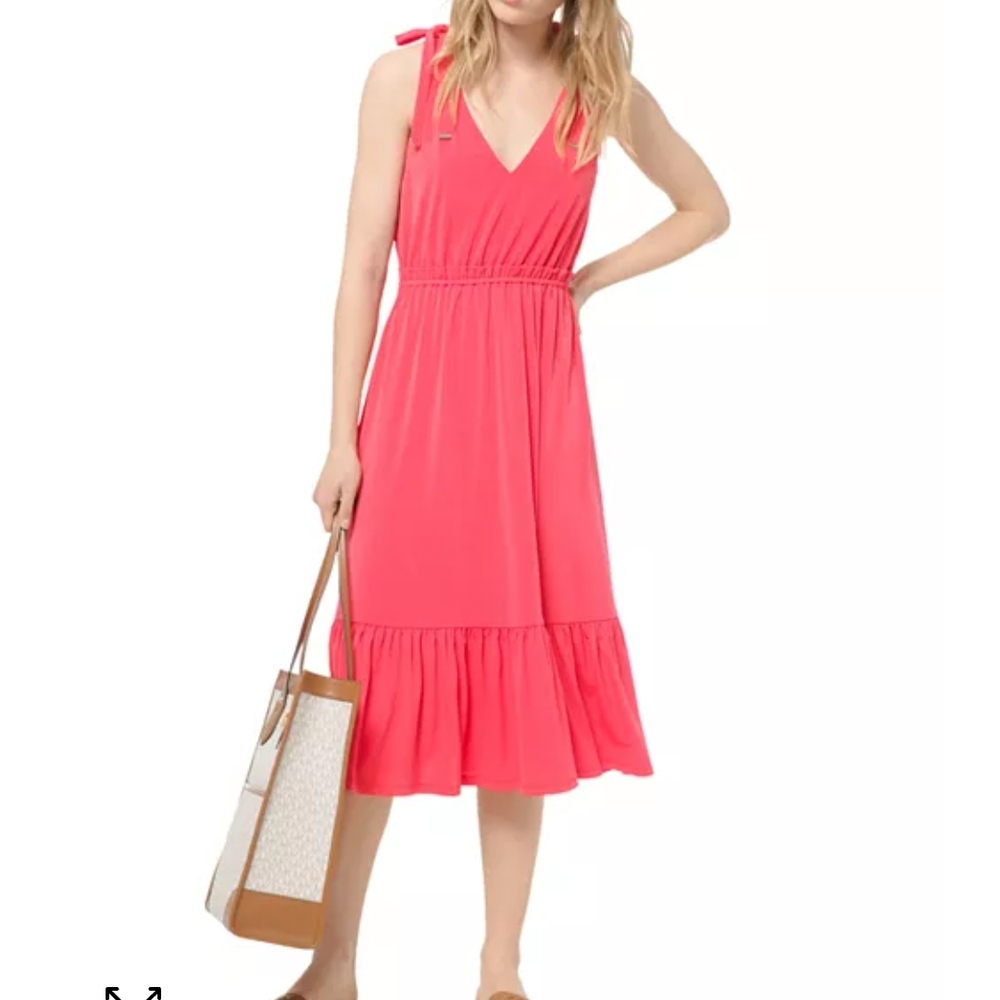 Michael Kors Pink Sleeveless Midi Sundress